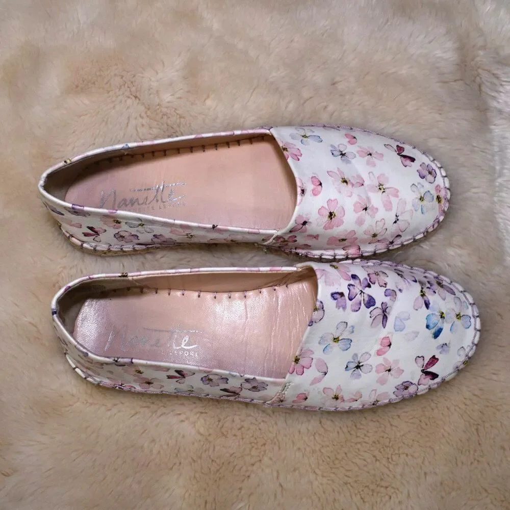 Nanette Lepore Floral Espadrille Slip On Flats Womens Size 7 Casual Chic